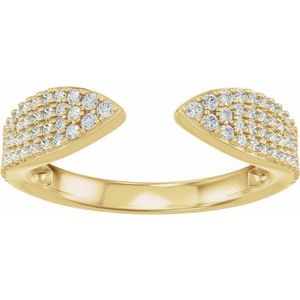 Pave - Ensley - 14K Yellow Gold 1/3 CTW Lab-Grown Diamond Pave'-Style Open Band  Size 4