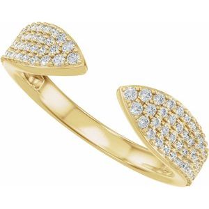 Pave - Ensley - 14K Yellow Gold 1/3 CTW Lab-Grown Diamond Pave'-Style Open Band  Size 4