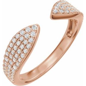 Pave - Ensley - 14K Rose Gold 1/3 CTW Lab-Grown Diamond Pave'-Style Open Band  Size 4
