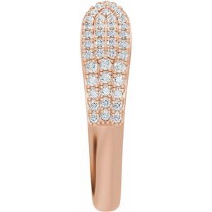 Pave - Ensley - 14K Rose Gold 1/3 CTW Lab-Grown Diamond Pave'-Style Open Band  Size 4