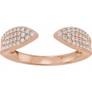 Pave - Ensley - 14K Rose Gold 1/3 CTW Lab-Grown Diamond Pave'-Style Open Band  Size 4