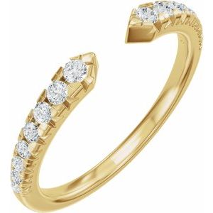 Unique - Addison - 14K Yellow Gold 1/4 CTW Lab-Grown Diamond French-Set Open Band Size 4