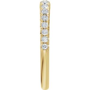Unique - Addison - 14K Yellow Gold 1/4 CTW Lab-Grown Diamond French-Set Open Band Size 4
