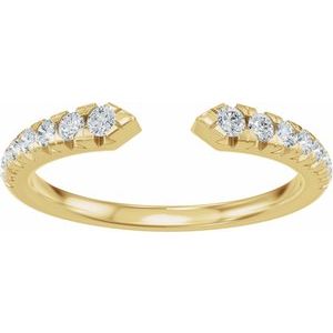 Unique - Addison - 14K Yellow Gold 1/4 CTW Lab-Grown Diamond French-Set Open Band Size 4