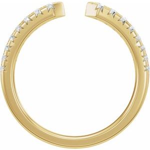 Unique - Addison - 14K Yellow Gold 1/4 CTW Lab-Grown Diamond French-Set Open Band Size 4
