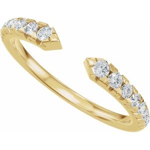 Unique - Addison - 14K Yellow Gold 1/4 CTW Natural Diamond French-Set Open Band Size 4
