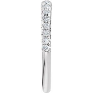 Unique - Addison - 14K White Gold 1/4 CTW Natural Diamond French-Set Open Band Size 4