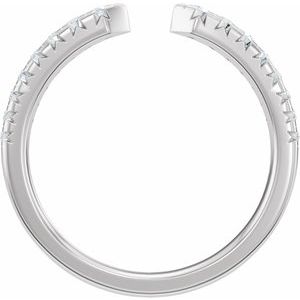 Unique - Addison - 14K White Gold 1/4 CTW Lab-Grown Diamond French-Set Open Band Size 4