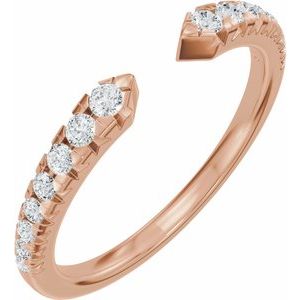 Unique - Addison - 14K Rose Gold 1/4 CTW Lab-Grown Diamond French-Set Open Band Size 4
