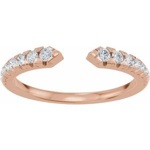 Unique - Addison - 14K Rose Gold 1/4 CTW Natural Diamond French-Set Open Band Size 4