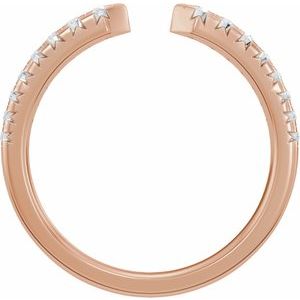 Unique - Addison - 14K Rose Gold 1/4 CTW Lab-Grown Diamond French-Set Open Band Size 4