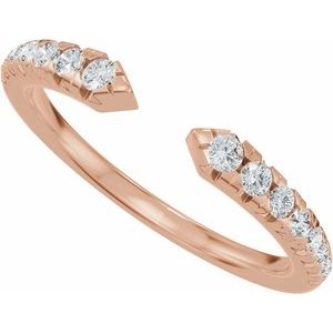 Unique - Addison - 14K Rose Gold 1/4 CTW Lab-Grown Diamond French-Set Open Band Size 4