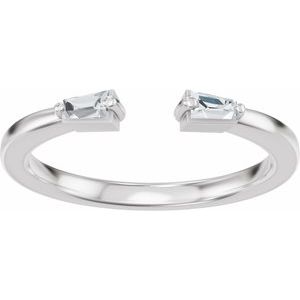 Unique - Alaiga - 14K White Gold .07 CTW Natural Diamond Vintage-Inspired Open Band