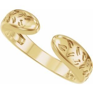 Plain - Rylee - 14K Yellow Gold 3 mm Nature-Inspired Open Band Size 4