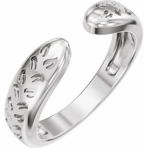 Plain - Rylee - 14K White Gold 3 mm Nature-Inspired Open Band Size 4