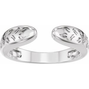 Plain - Rylee - 14K White Gold 3 mm Nature-Inspired Open Band Size 4