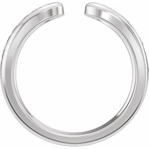 Plain - Rylee - 14K White Gold 3 mm Nature-Inspired Open Band Size 4