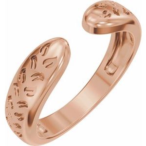 Plain - Rylee - 14K Rose Gold 3 mm Nature-Inspired Open Band Size 4