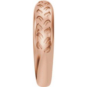 Plain - Rylee - 14K Rose Gold 3 mm Nature-Inspired Open Band Size 4