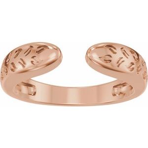 Plain - Rylee - 14K Rose Gold 3 mm Nature-Inspired Open Band Size 4