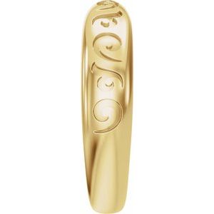 Unique - Suzana - 14K Yellow Gold 3 mm Vintage-Inspired Open Band Size 4