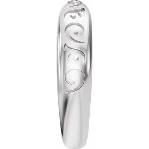 Unique - Suzana - 14K White Gold 3 mm Vintage-Inspired Open Band Size 4