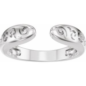 Unique - Suzana - 14K White Gold 3 mm Vintage-Inspired Open Band Size 4