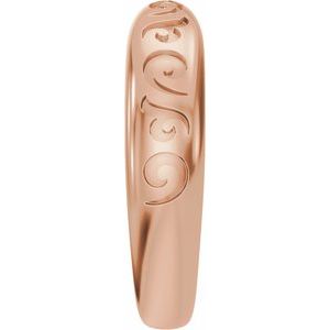 Unique - Suzana - 14K Rose Gold 3 mm Vintage-Inspired Open Band Size 4