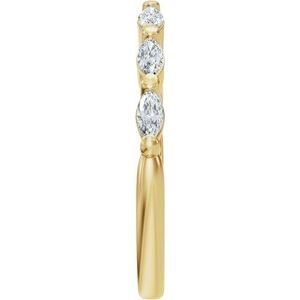 Unique - Silphy - 14K Yellow Gold 1/3 CTW Lab-Grown Diamond Vintage-Inspired Open Band Size 4