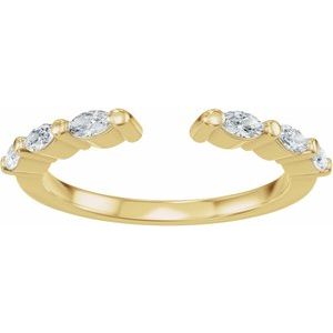 Unique - Silphy - 14K Yellow Gold 1/3 CTW Lab-Grown Diamond Vintage-Inspired Open Band Size 4