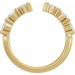 Unique - Silphy - 14K Yellow Gold 1/3 CTW Natural Diamond Vintage-Inspired Open Band Size 4