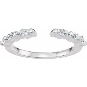 Unique - Silphy - 14K White Gold 1/3 CTW Lab-Grown Diamond Vintage-Inspired Open Band Size 4
