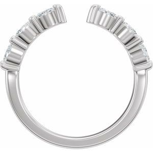 Unique - Silphy - 14K White Gold 1/3 CTW Natural Diamond Vintage-Inspired Open Band Size 4