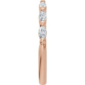 Unique - Silphy - 14K Rose Gold 1/3 CTW Lab-Grown Diamond Vintage-Inspired Open Band Size 4