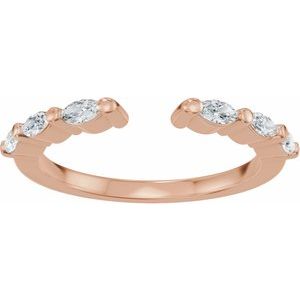 Unique - Silphy - 14K Rose Gold 1/3 CTW Lab-Grown Diamond Vintage-Inspired Open Band Size 4