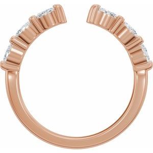 Unique - Silphy - 14K Rose Gold 1/3 CTW Natural Diamond Vintage-Inspired Open Band Size 4