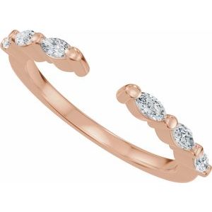 Unique - Silphy - 14K Rose Gold 1/3 CTW Natural Diamond Vintage-Inspired Open Band Size 4