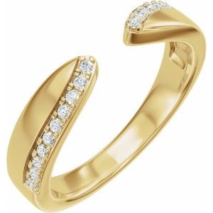 Unique - Lyla - 14K Yellow Gold 1/8 CTW Lab-Grown Diamond Pinched Open Band Size 4