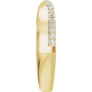 Unique - Lyla - 14K Yellow Gold 1/8 CTW Lab-Grown Diamond Pinched Open Band Size 4