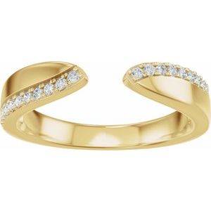 Unique - Lyla - 14K Yellow Gold 1/8 CTW Lab-Grown Diamond Pinched Open Band Size 4