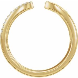 Unique - Lyla - 14K Yellow Gold 1/8 CTW Natural Diamond Pinched Open Band Size 4