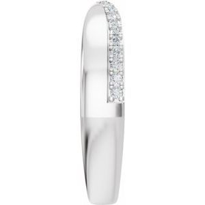 Unique - Lyla - 14K White Gold 1/8 CTW Natural Diamond Pinched Open Band Size 4