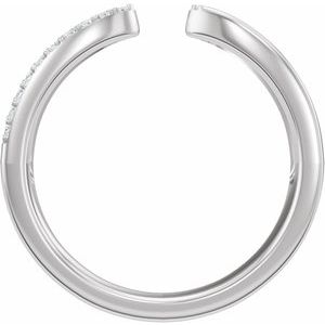 Unique - Lyla - 14K White Gold 1/8 CTW Natural Diamond Pinched Open Band Size 4