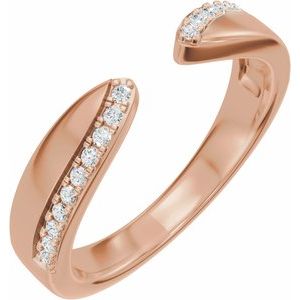 Unique - Lyla - 14K Rose Gold 1/8 CTW Lab-Grown Diamond Pinched Open Band Size 4