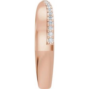 Unique - Lyla - 14K Rose Gold 1/8 CTW Natural Diamond Pinched Open Band Size 4