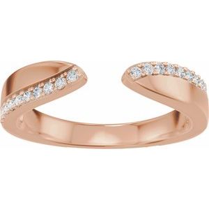 Unique - Lyla - 14K Rose Gold 1/8 CTW Lab-Grown Diamond Pinched Open Band Size 4