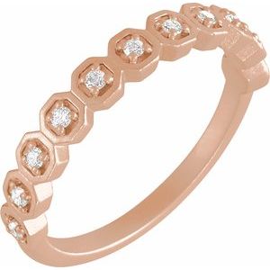Matte - Theo - 14K Rose Gold 1/6 CTW Natural Diamond Anniversary Band