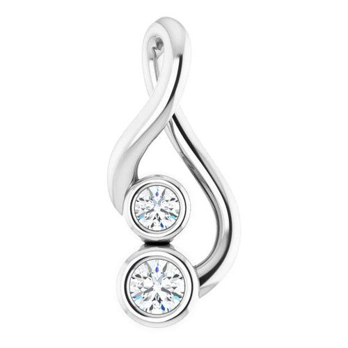 14K Gold .07 CTW Natural Diamond Hold You Forever® Pendant 14K White Gold