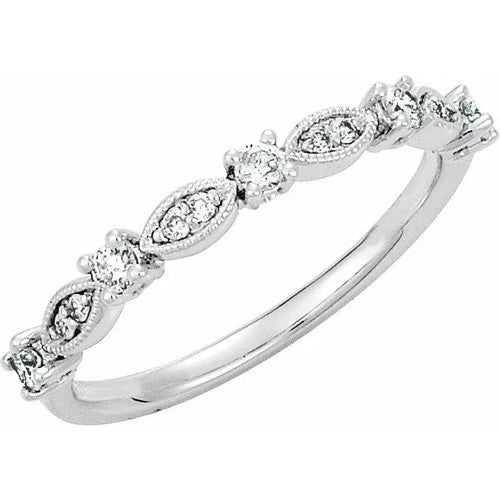 14K Gold 1/5 CTW Natural Diamond Stackable Ring 14K White Gold