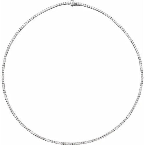 14K Gold 5 7/8 CTW Diamond Line 16" Necklace 14K White Gold